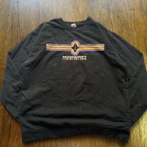 Moondrift rainbow graphic crewneck black